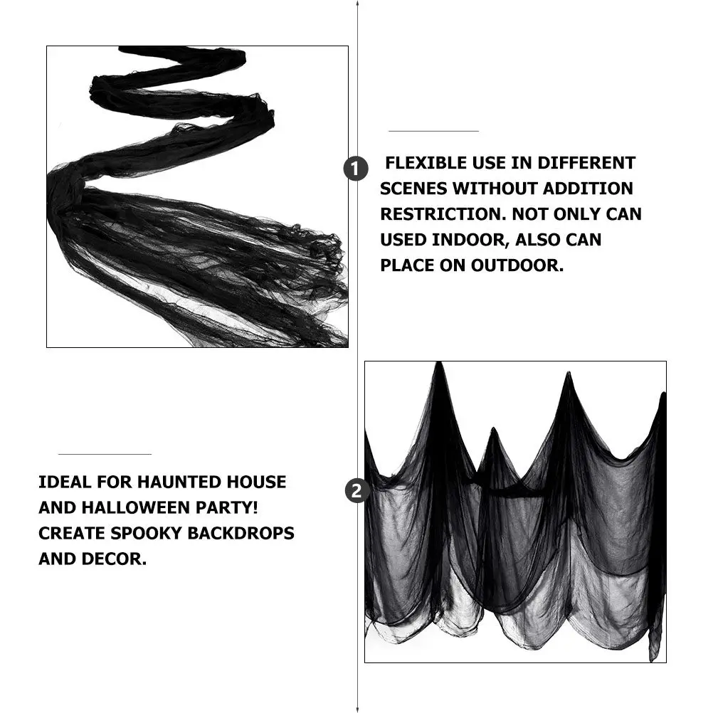 Black Creepy Fabric Haunted Halloween Decorations Outdoor Indoor Garden Porch Party Supplies Halloween Decorations Outdoor