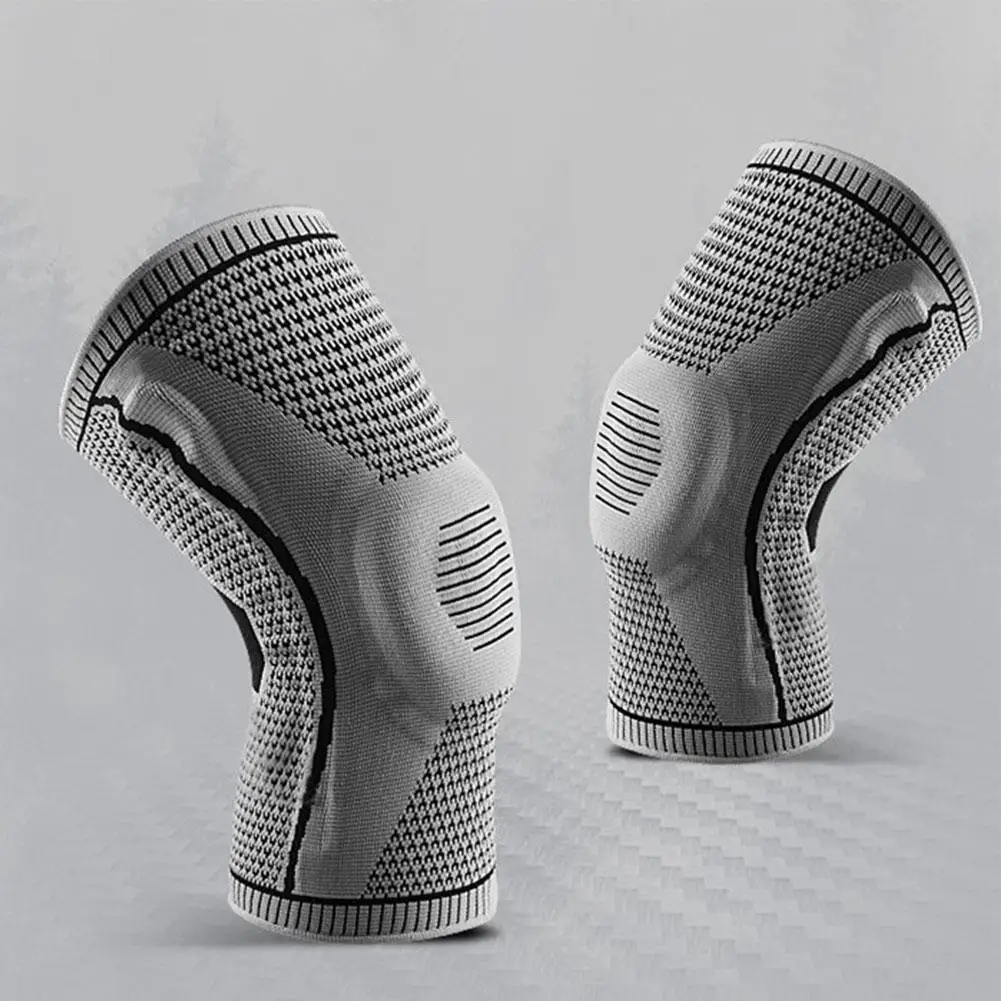 

Professional Knee Pads Patella Medial Support Meniscus Professional Pads Fitness Compression Running Silicone Protectio Kne O8V8