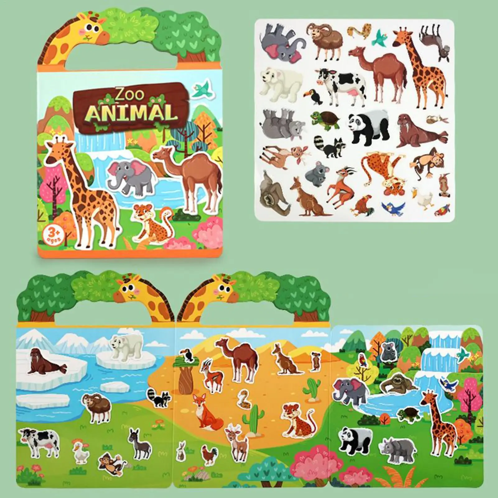 

Reusable Sticker Book Quiet Toy Workbook Game Sticker Activity Book For 0-3 Years Old Boys Girls Youth Home Travel School