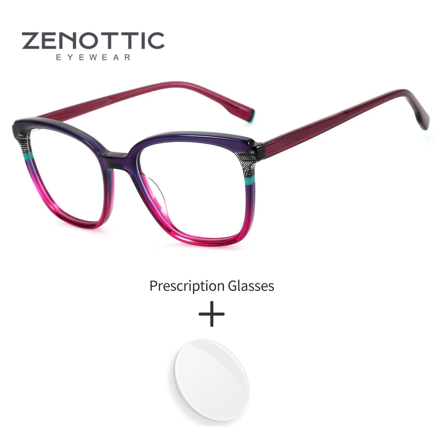 

ZENOTTIC (размер S) квадратные ацетатные очки по рецепту женские стильные антисиний свет фотохромные оптические прогрессивные очки для близорукости