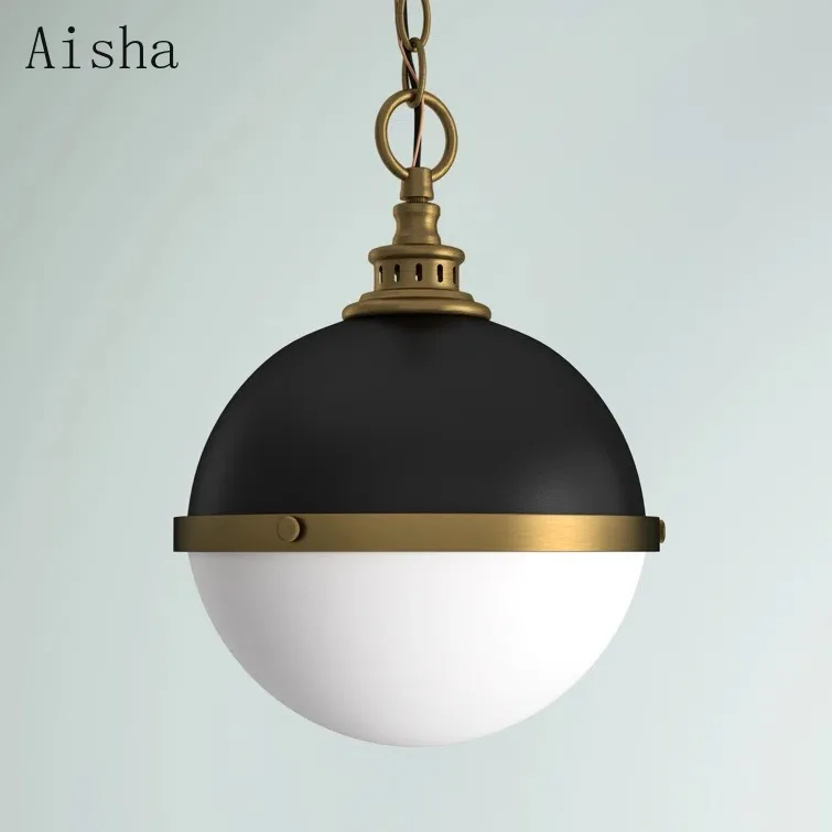 New American Retro Restaurant Pendant Light 22cm/32cm Glass Hanging Lamp LED Lamps Above The Dining Table