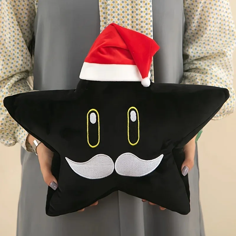 Brinquedo de pelúcia chapéu de natal estrela de cinco pontas para decoração de casa presente de natal estrela brinquedo de pelúcia travesseiro
