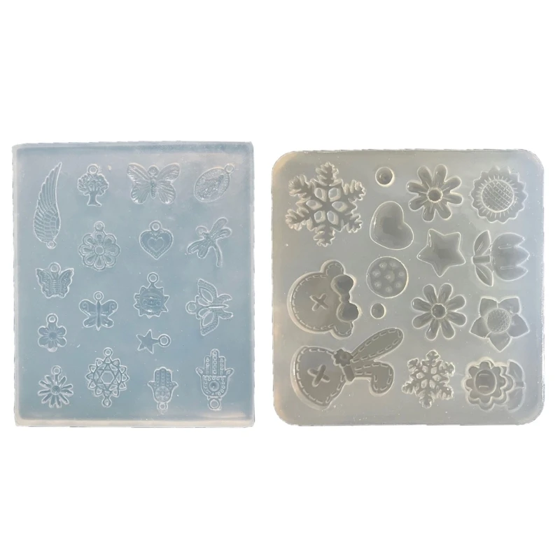 

Flower Silicone Mold Earrings Pendant Necklace Keychain Charm Epoxy Resin Mould Heart Butterfly Crystal Casting Tool