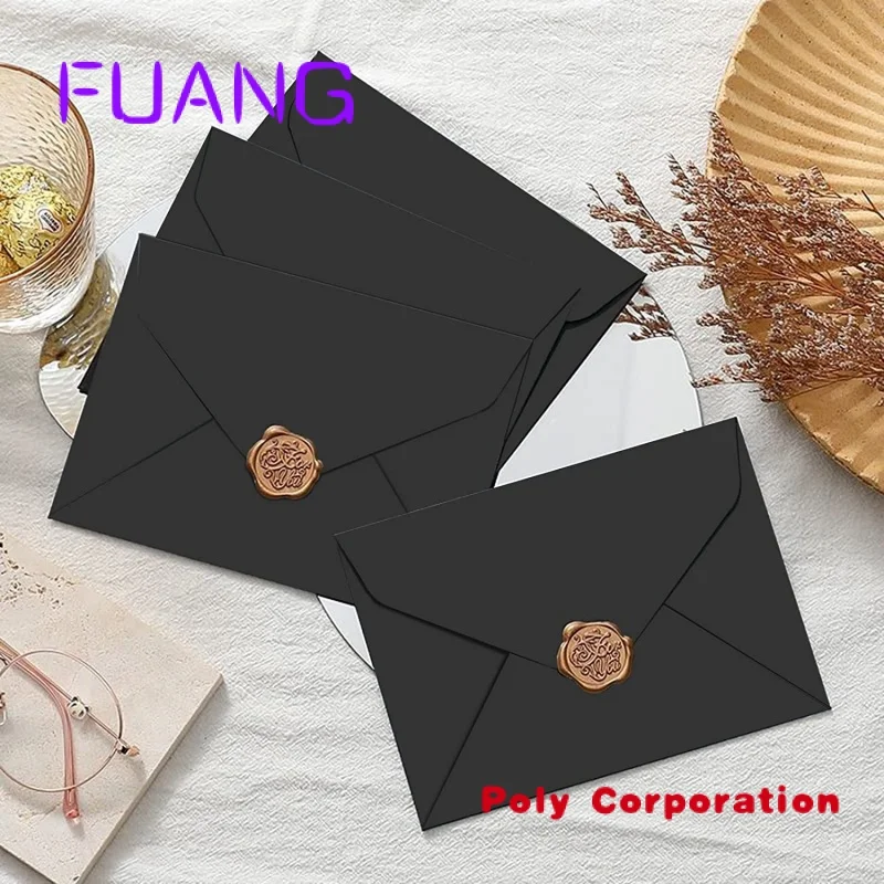 Custom  Wholesale low price colorful blank business envelopes graduation wedding invitation cards velvet envelopes