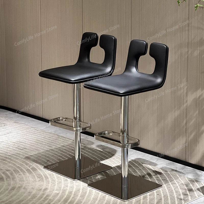 

Ergonomic Design Bar Chair Light Luxury Back Personalized Rotating High Stool Creative Minimalist Taburetes De Bar Furniture