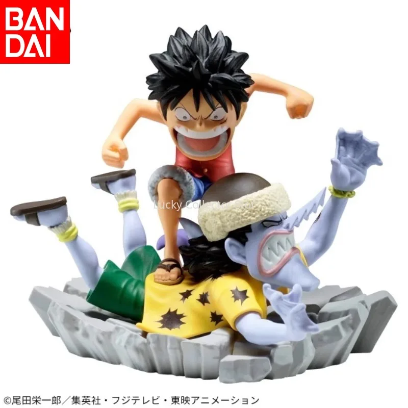 Bandai 100% Orijinal Orijinal WCF Tek Parça Hikaye Hattı Luffy VS Aaron PVC Manzara Bebek Oyuncak çocuk Hediye Koleksiyonu Modeli