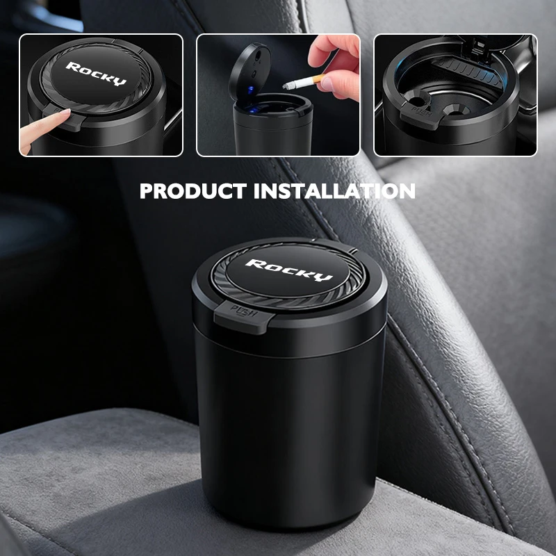 For Daihatsu Car Styling Portable Cigarette Ashtray Cup Auto Alloy Ashtray Accessories Feroza Charade Sirion Trevis Terios Mira view 3
