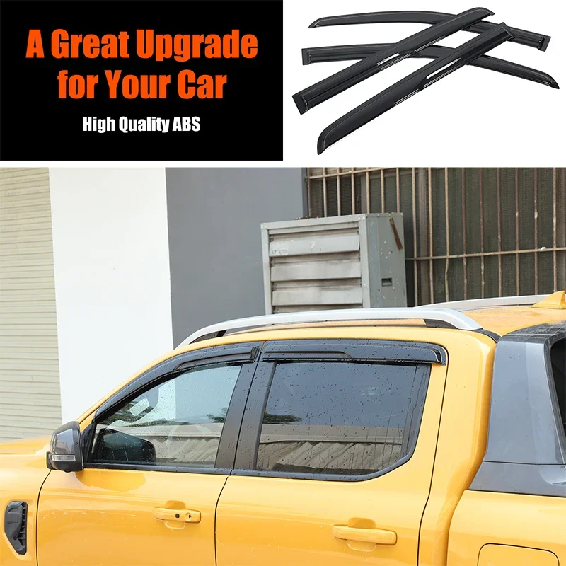 

Window Deflector For Ford Ranger 2016 2017 2018 2019 2020 2021 2022 Sun Rain Guards Door Visor Weathershield Accessorie