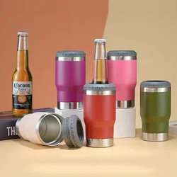 Stainless Steel Thermos Cup Double-layer Thickened Vacuum Keep Cooling Bottle for Drinks Beer Thermal insulation Mug With Opener