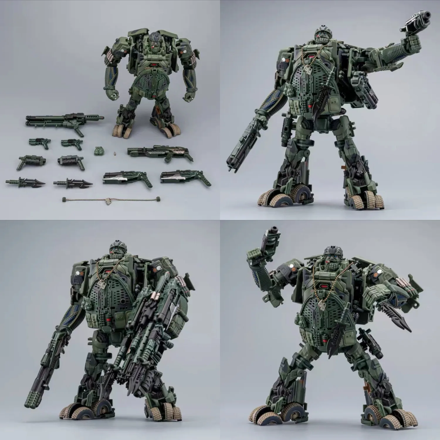 

Transformation Toy M-02 M02 WJ Version 2.0 Hound Armored Chariot Green Desert Color Movable Robot Original Box
