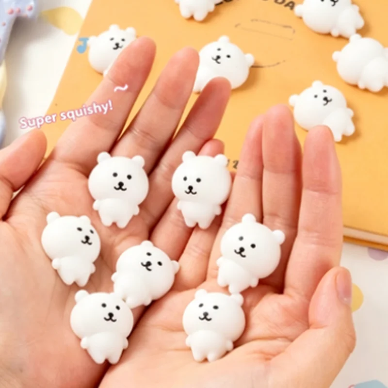 Cute Little White Bear Pinch Toy, Squeeze Toy, Stress Relief Toy, Birthday Gift, Halloween Gift, Christmas Gift, Classroom Rewar