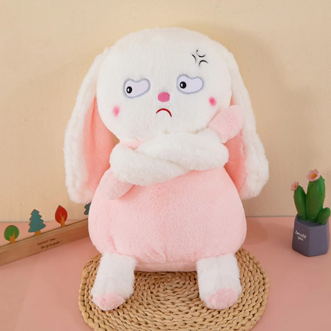 

1pc 30cm/11.81in Cute drag rabbit doll angry rabbit plush toy doll girl sleeping pillow funny birthday gift