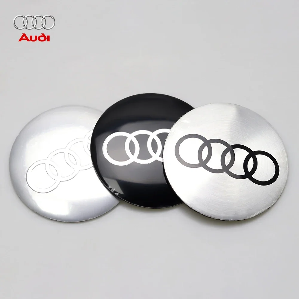 4pcs 56/65mm Wheel Hub Cap Sticker Car Emblem Badge Decoration For Audi SLine Q3 Q5 Q7 RS3 RS4 A3 A4 B5 B7 B9 A5 A6 C5 C6 C7 A7