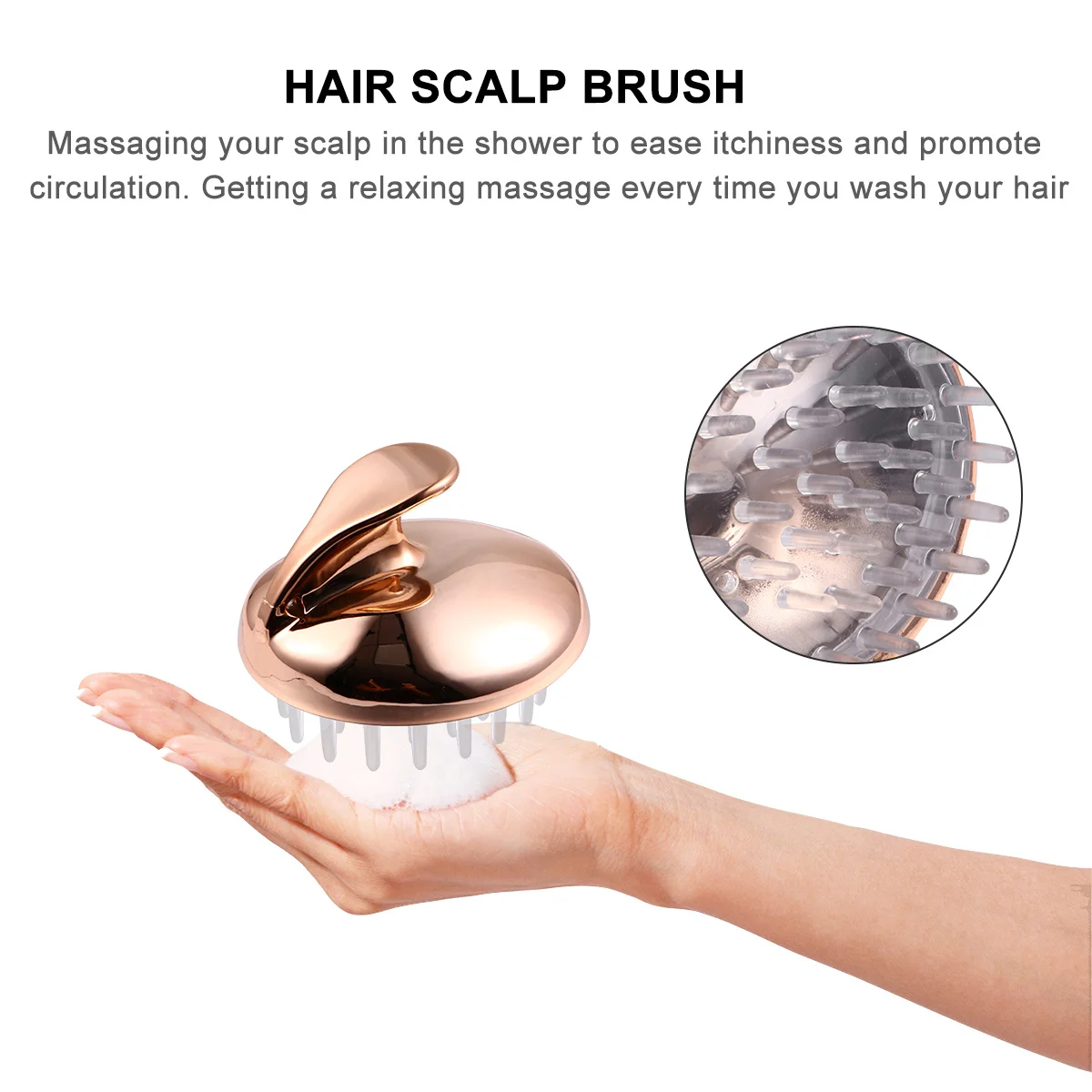 

2pcs Scalp Massager Brush For Hair Shampoo Bathing Exfoliating Head Scrubber Tool Ergonomic Lightweight Abs Pe Alloy Relaxing