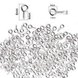 100Pcs/lot 8mm/10mm Small Tiny Eyepins Hooks Eyelets Screw DIY Jewelry Findings