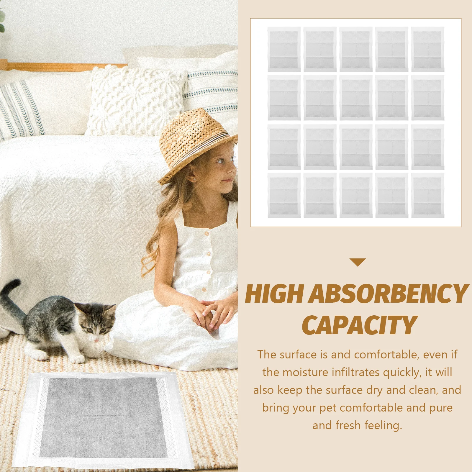 

100pcs Pet Urine For Dogs Thickened High Absorbency Disposable Puppy Training Pads Indoor Outdoor Use Dog Pee Pads