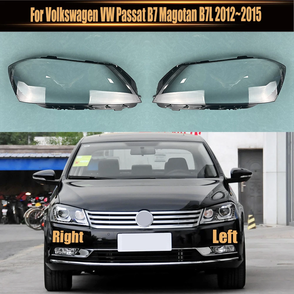 

For Volkswagen VW Passat B7 Magotan B7L 2012~2015 Headlamp Cover Lens Transparent Lampshade Headlight Shell Plexiglass