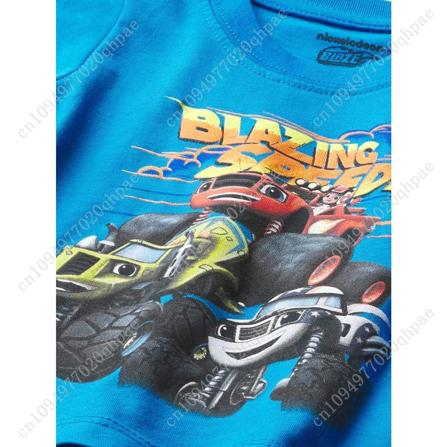 เสื้อยืดแขนสั้นเด็กผู้ชาย Blaze and the Monster Machines โดยนิคเคิลโอดิออน