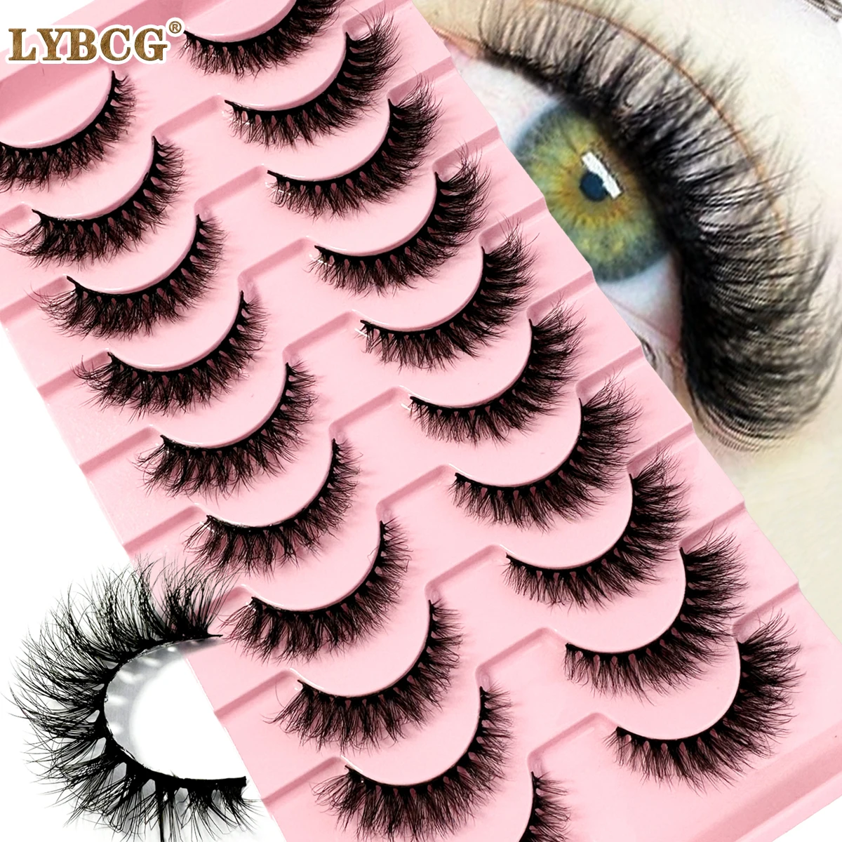 10/7/5/1 ペアナチュラル 3D つけまつげメイクミンクまつげ偽アイまつげフェイク cils メイクアップ美容 maquillaje ツール H13 猫