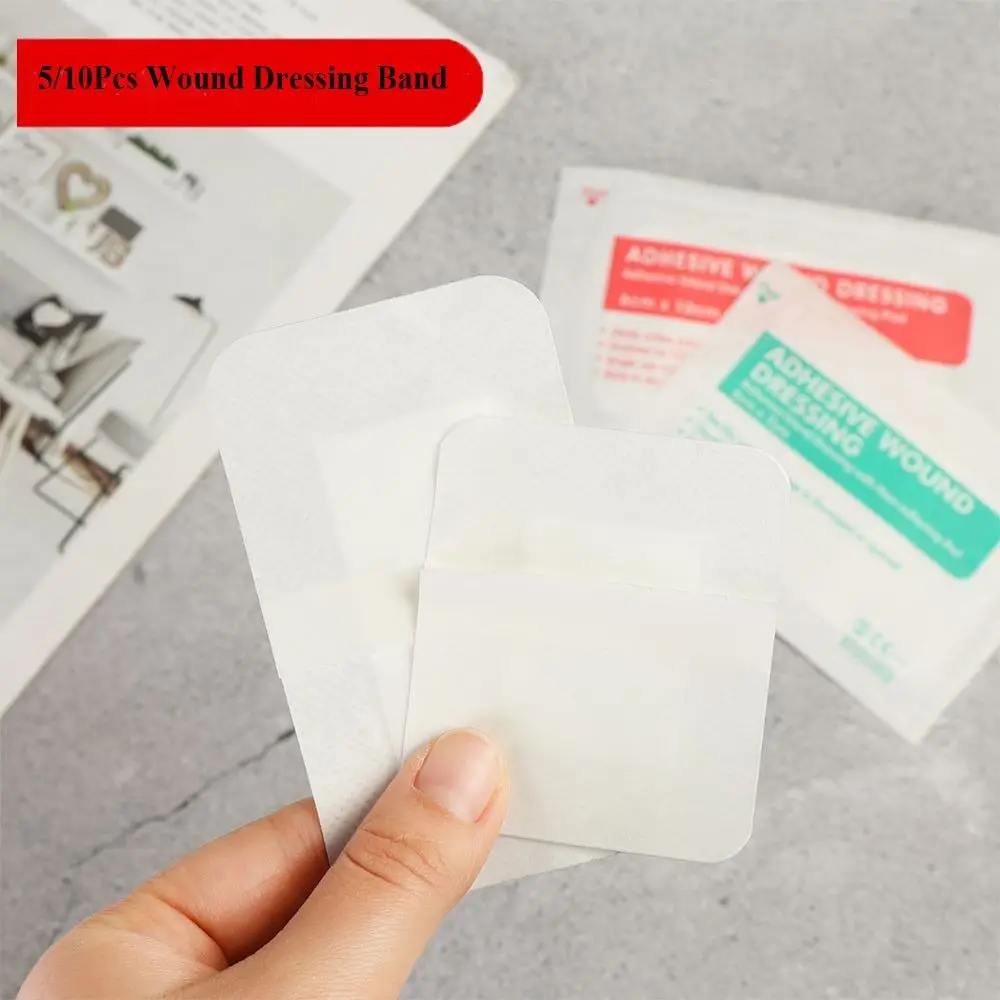 5/10Pcs 6x7cm 6x10cm Self-adhesive Aid Bandage Breathable Multi-sizes Large Wound Bandage Transparent Non-woven