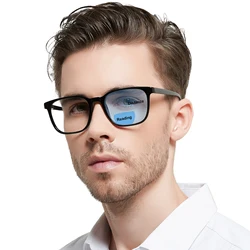 Bifocal Reading Glasses For Men Large Square Eyewear Luxury Brand Eyeglasses Presbyopia Computer Eyewear Male Bifocus Readers