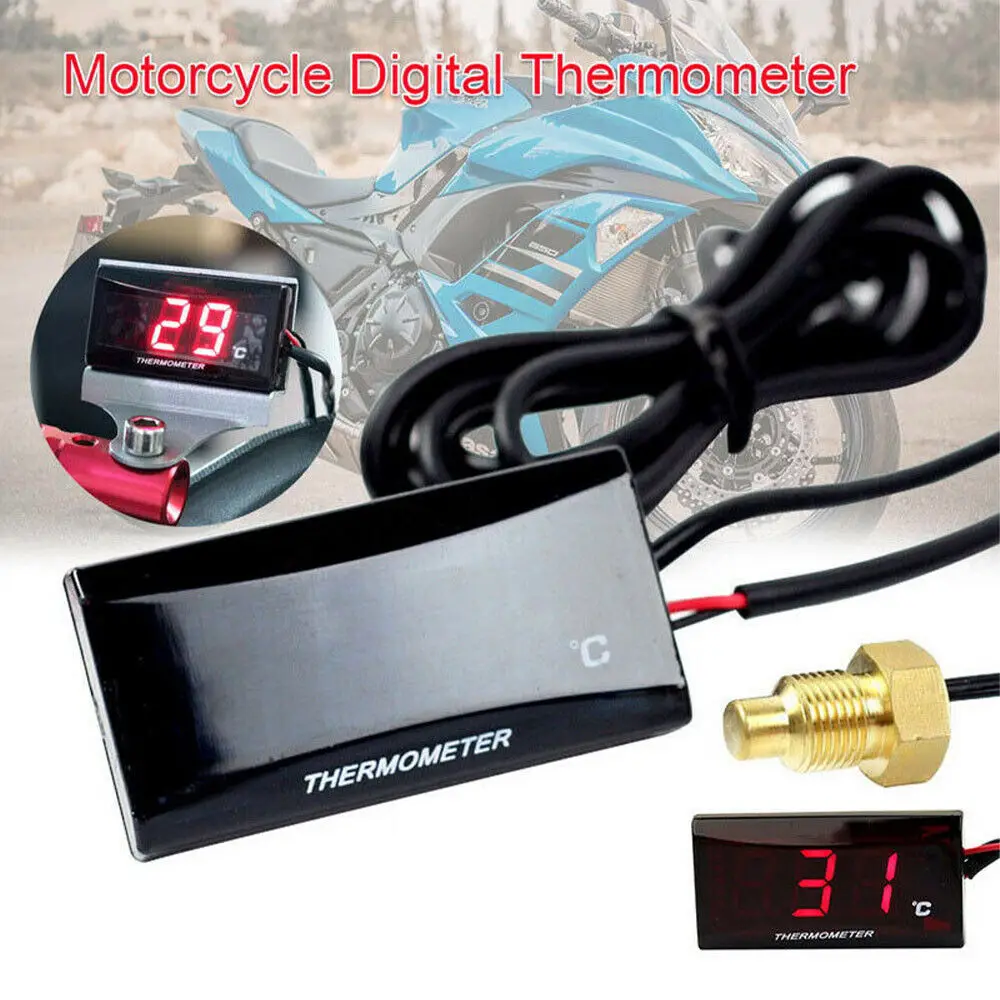 Motorcycle Modified Water Tank Temperature Meter, Large Exhaust Vehicle Radiator Water Temperature Monitoring Meter