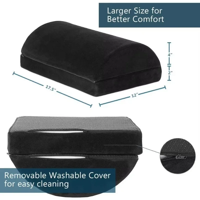 Cushioned foam foot rest, memory foot rest under desk with adjustable height