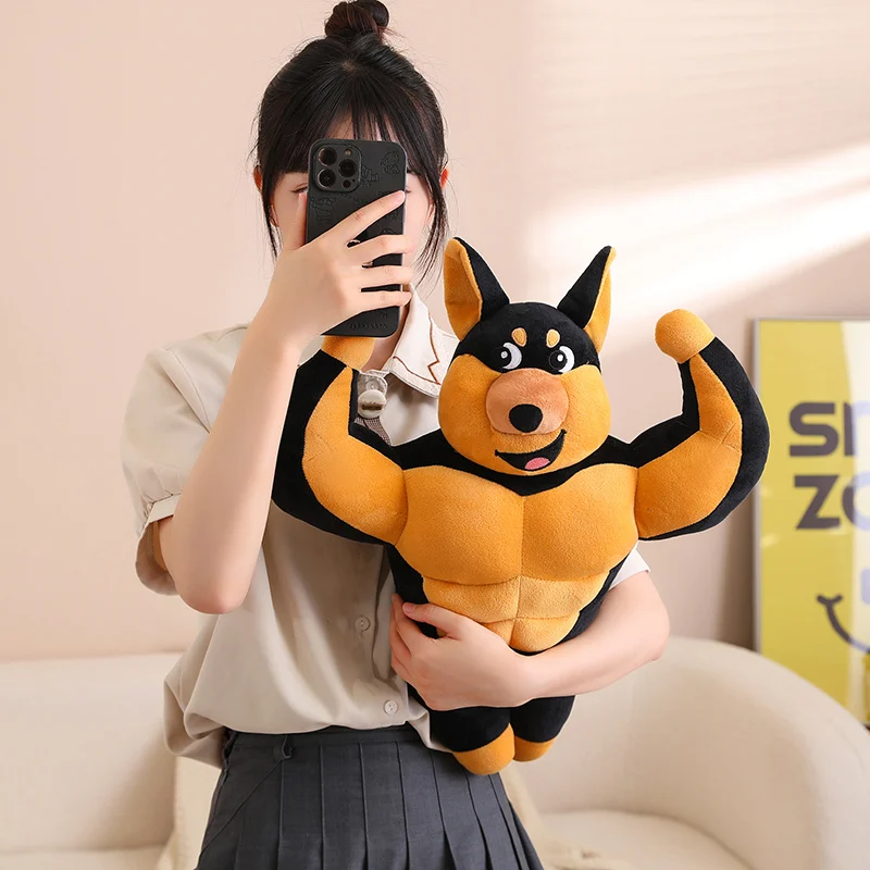 

Creative Cartoon Muscle Bee Dog Plush Toys Soft Stuffed Animal Funny Puppy Plushies Pillow Baby Appease Doll for Kids Girls Gift