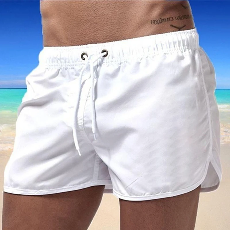 Men\'s Beach Shorts Sexy Gym Swimming Trunks Fashion Quick Drying Short Pants Summer Casual Surfing Shorts Male Board Brief