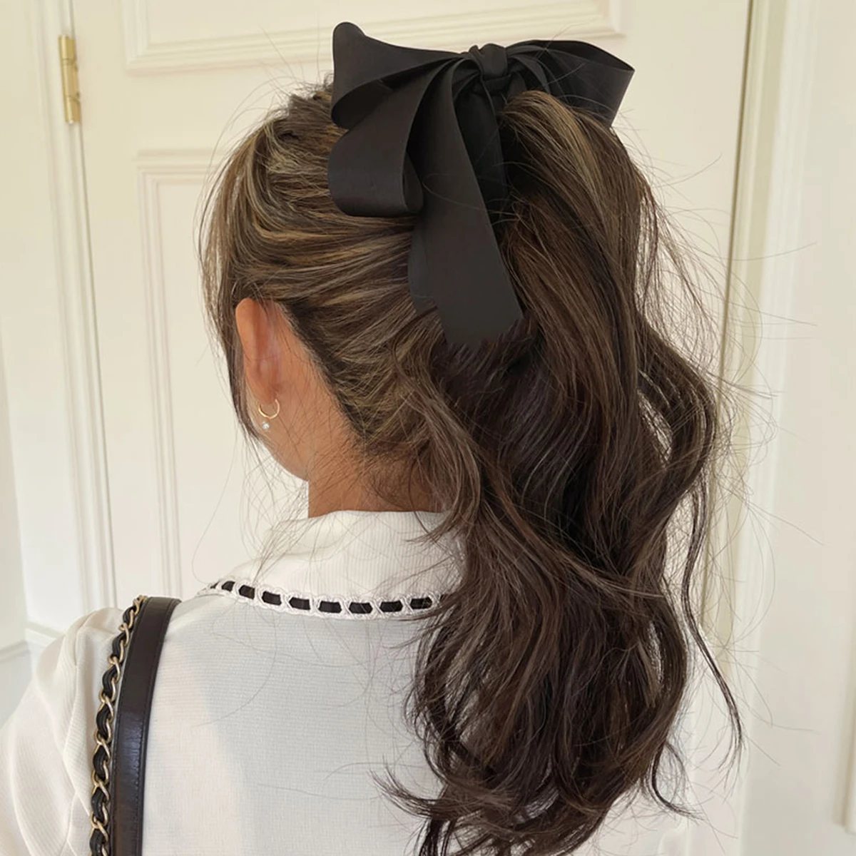 Lystrfac New Banana Clip Bow Hair Clips for Women Girls Back Head Double Layer Hairpin Horsetail clip Modne akcesoria do włosów