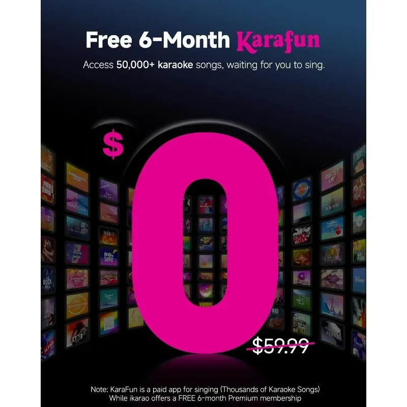 ماكينة كاريوكي ذكية، شاشة عرض مدمجة مقاس 10.1 بوصة للبالغين والأطفال، HDMI للحفلات المنزلية والتلفزيون الخارجي #3