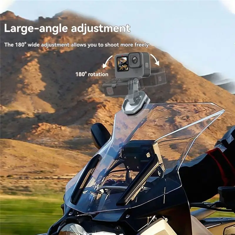 A98Z Gopro Action 5/4 For X5 Motorcycle Windshield Mount Clip Metal Clamp Camera Bracket For Riding