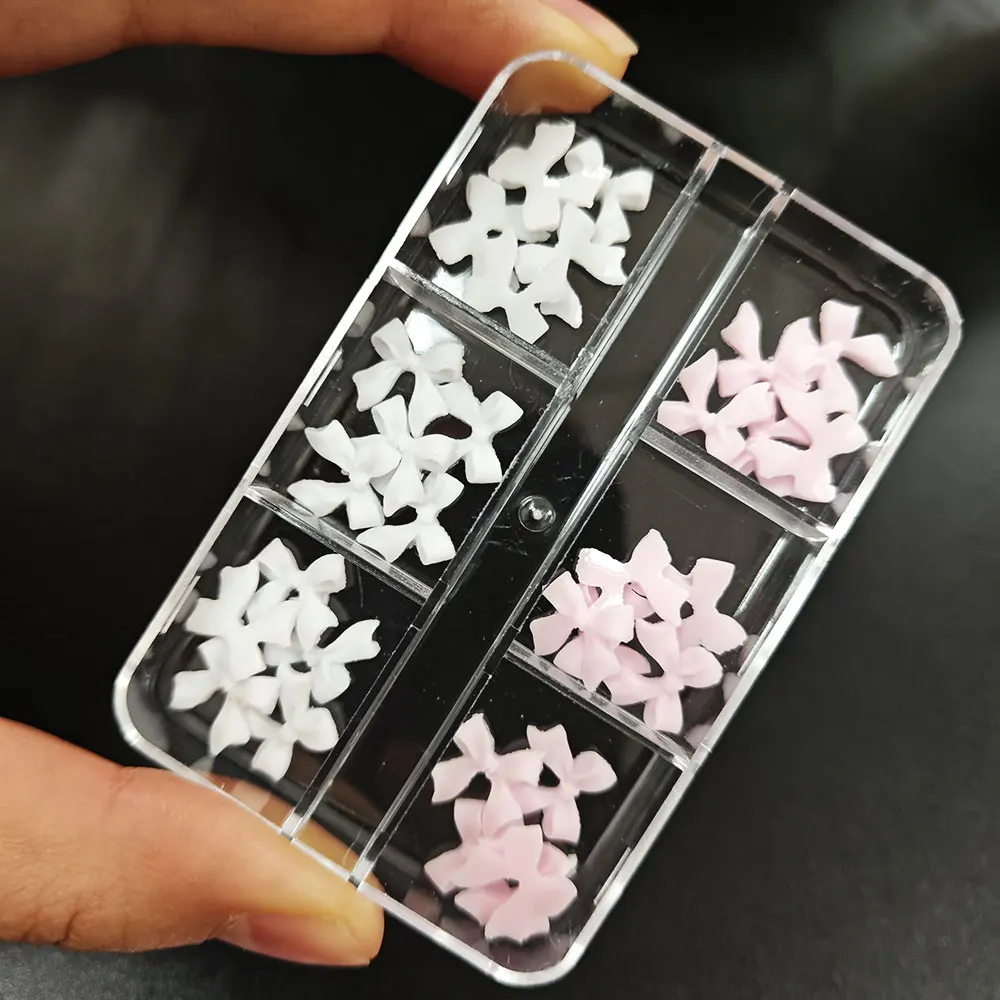 30 قطعة ثلاثية الأبعاد لطيف الوردي الأبيض Bowknots مسمار سحر الراتنج القوس الشريط مسمار الراين 11 مللي متر Kawaii Bowite مسمار لوازم الزينة # ^F5