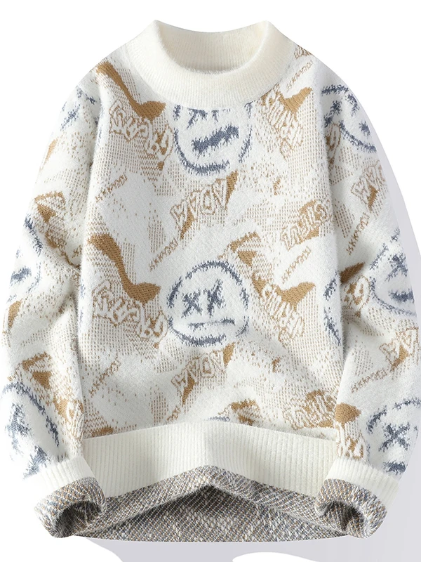 

Мужской круглый трикотаж Ne с вышивкой Long Sve, теплая внутренняя одежда, повседневная модная осенне-зимняя новинка для подростков и ст...