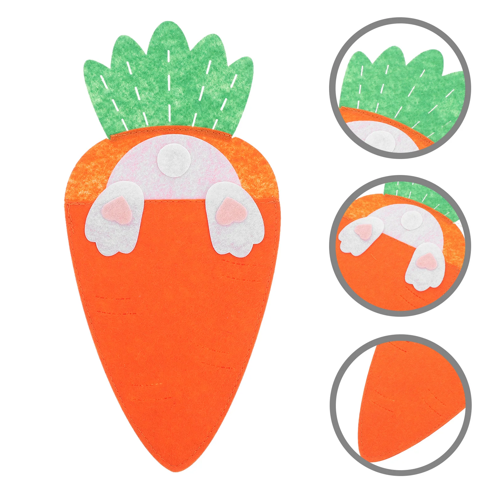 

4Pcs Easter Carrot Cutlery Bags Tableware Pouches for Holiday Party Decorations Dinner Table Setting Carrot Bags