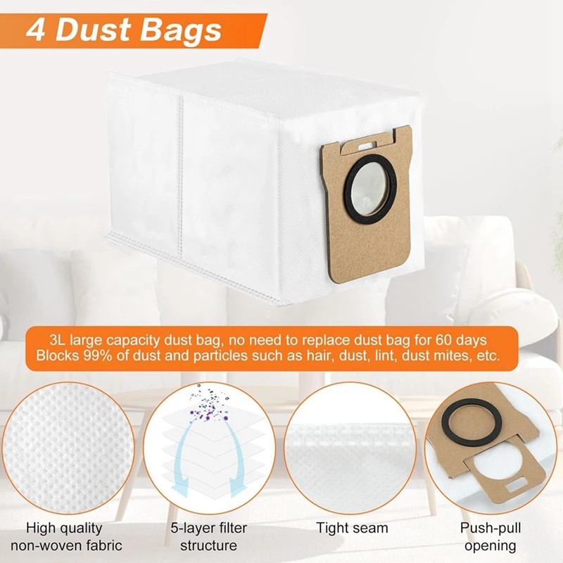A23T For Dreame X20+ X10+ Plus L10s Ultra L10 Ultra L10 Prime Robot Vacuum Brush Filter Mop Bag Kit