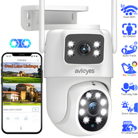 2MP+2MP Dual Lens Security Camera Outdoor WiFi PTZ IP Camera AI Human Detect Auto Tracking Wireless CCTV Camera CamHipro app