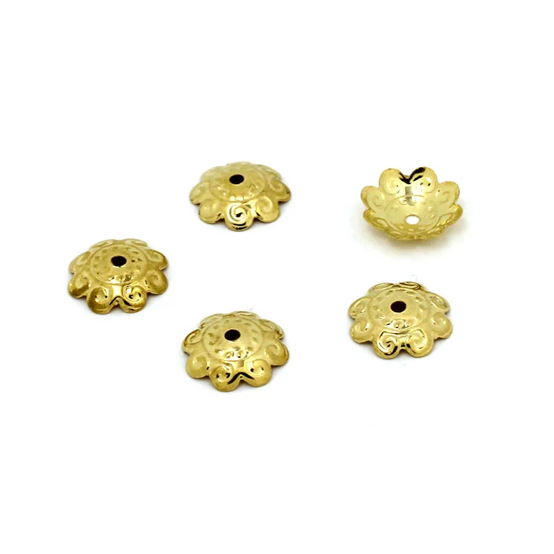 50pcs Stainless Steel Flower Bead Caps Gold Color 7mm 12mm Loose Spacer Bead Caps for Jewelry Making DIY Components Accessories view 5