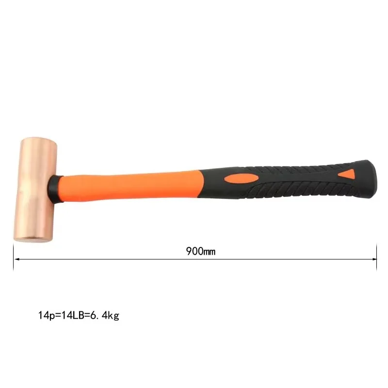 

High quality fiberglass handle copper anvil non-sparking building construction hand tool