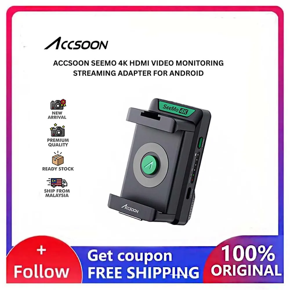 Accsoon Seemo 4K  Android HDMI Phone Adapter Video Transmitter 4K30/1080p60, Charge Smartphone,Receording,Live Streaming