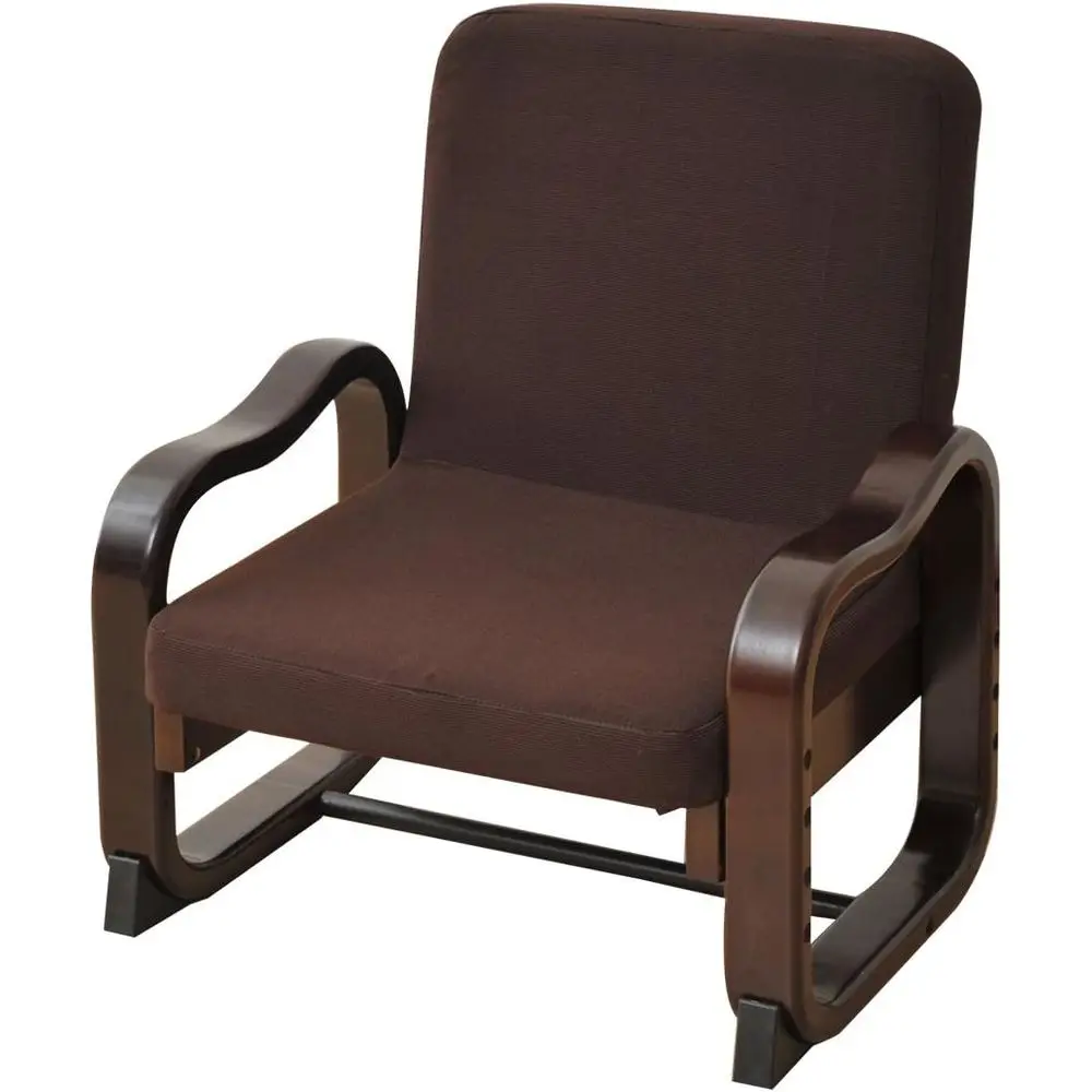 

Gentle Floor Chair with High Back, Adjustable Height, Brown Leather