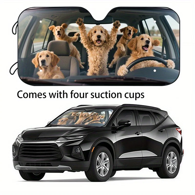 1 universal windshield sunshade for vehicles designed with 2D flat printing technology It can help protect your privacy