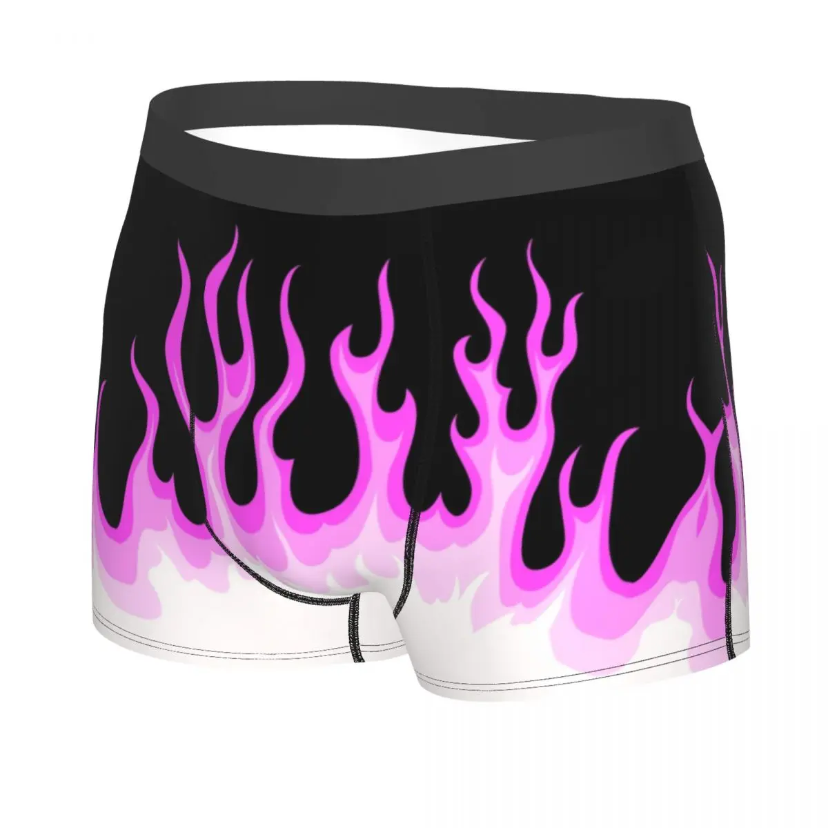Homens Custom Pink Hot Fire Racing Chamas Boxers, Roupa Interior Engraçada, Cuecas, Cuecas, Boxers Shorts