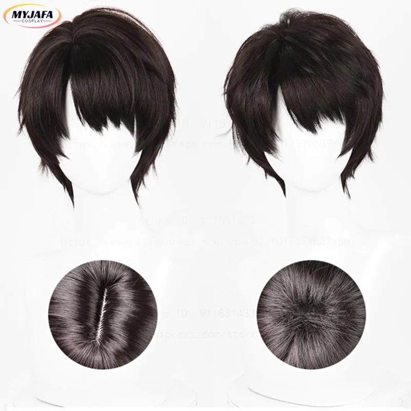 

Парик для косплея Caleb Game Love and Deepspace Xia Yizhou, косплей 30 см, короткие термостойкие синтетические волосы, аниме-парики + шапочка для парика