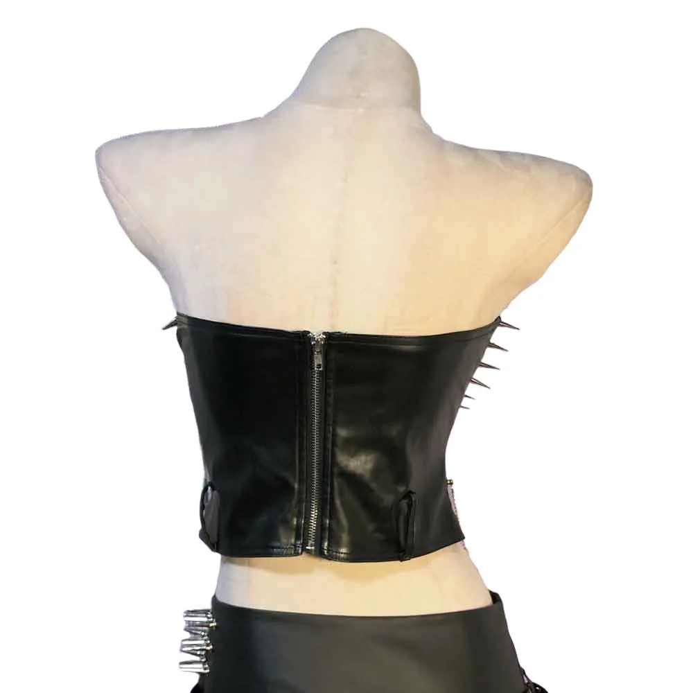 Goth Tops Teens Emo Clothing Cyber Punk Rock Clothes Rave Outfits Y2K T-shirt Festival Bra Grunge ALT Gothic Tank with Spikes