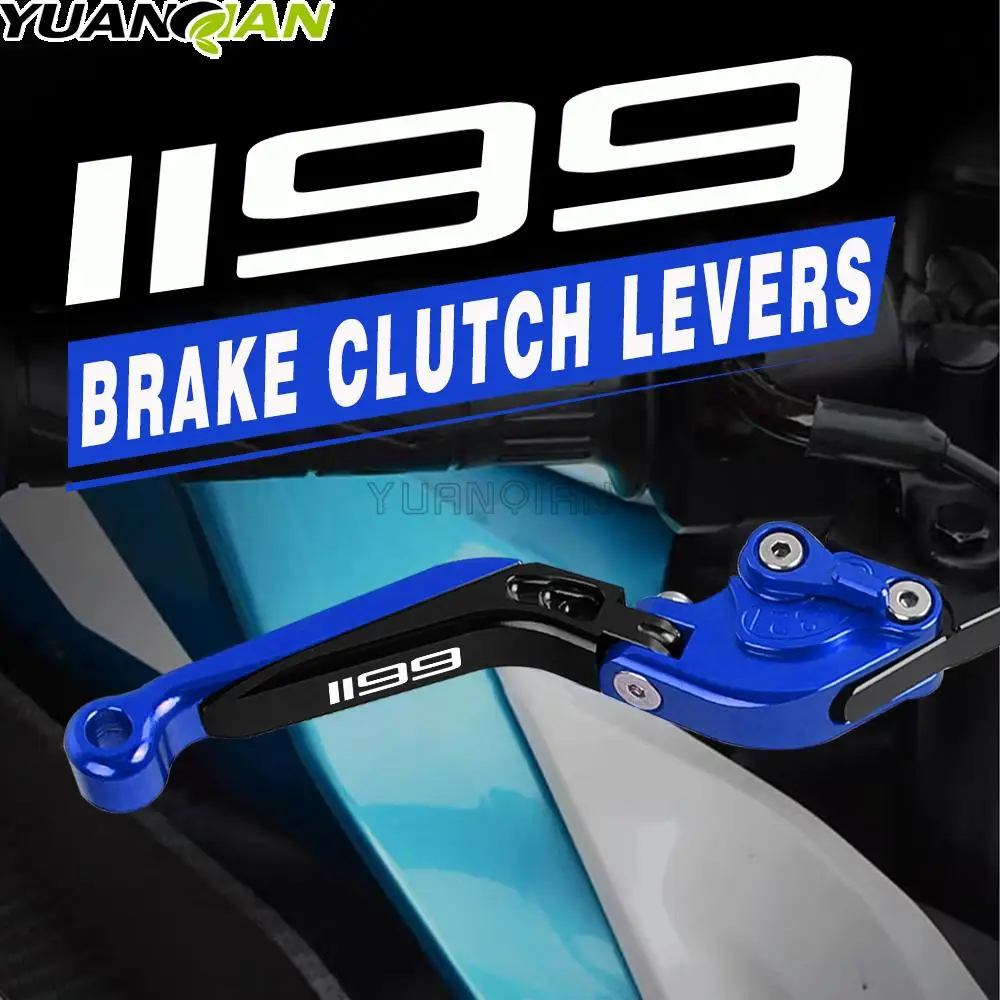 

1199 LOGO Motorcycle Accessorie Aluminum Extendable Adjustable Brake Clutch Levers For DUCADI 1199TRicoloR 2012 2013 2014 2015