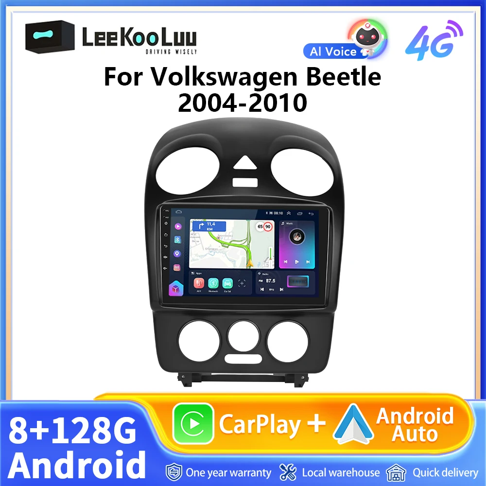 LeeKooLuu CarPlay Android Car Radio For VW Volkswagen Beetle 2004-2010 Auto Multimedia Player GPS Srereo 2 Din Autoradio 4G Wifi