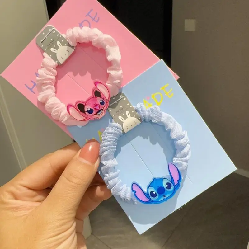 Disney Stitch Hair Ropes Cute Cartoon Children Girls Elastic Hair Bands Hair Accessories Rubber Bands Scrunchie Headband Gifts