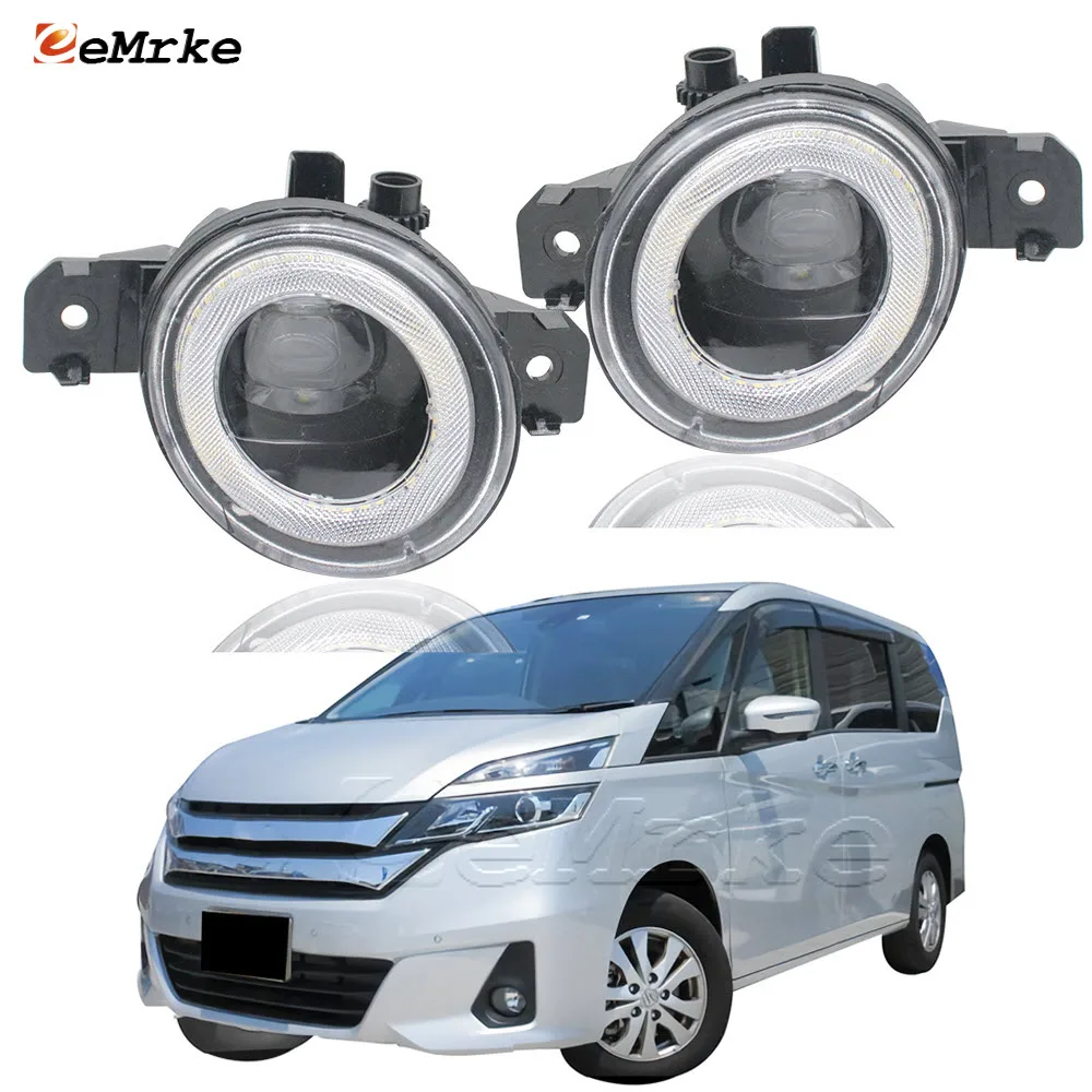 

2x LED Angel Eye Daytime Running Lights Daylight and Lens Fog Lamp Assembly for Nissan Serena Hybird C27 08.2016 2017 2018 2019