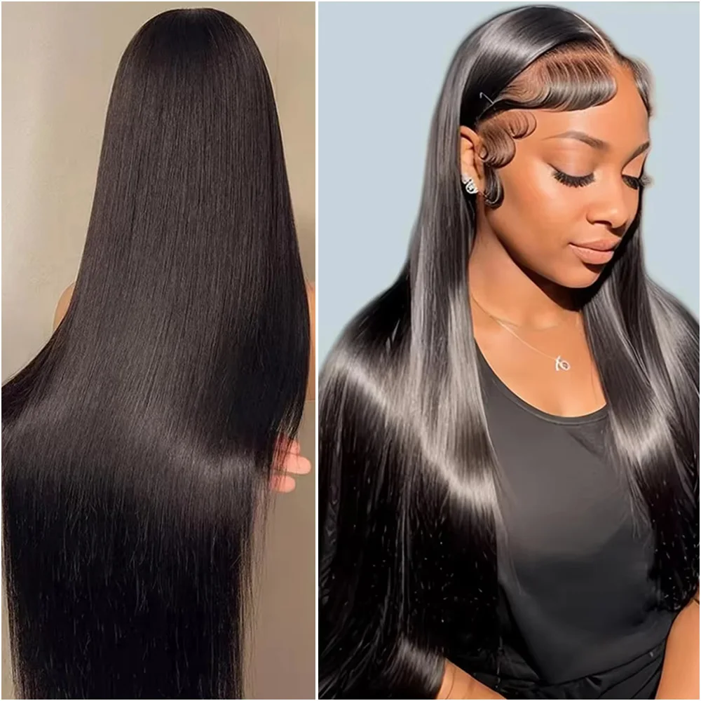 

Прямой парик Bone Straight 13x6 HD Lace Frontal из натуральных волос, 38-40 дюймов, 7x6, бразильский, с предварительно выщипанной линией роста волос, для женщин, плотность 200%